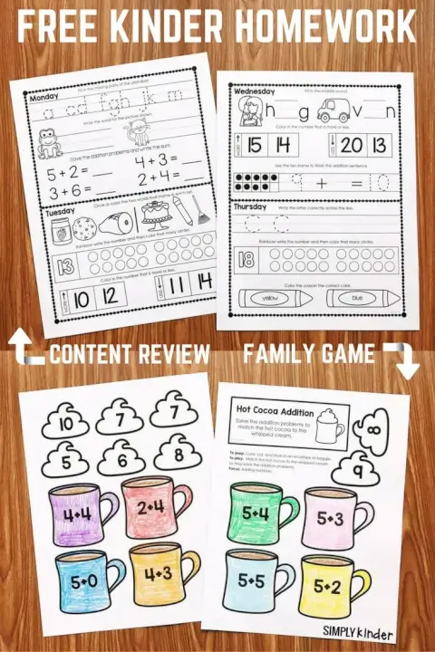 Homework for Kindergarteners