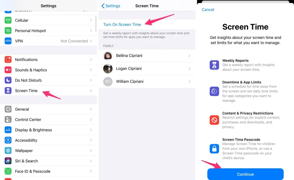 Setting Up Screen Time