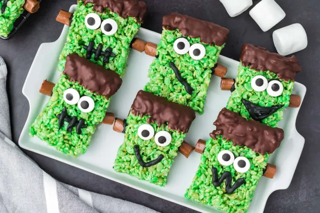 Frankenstein Rice Krispy Treats
